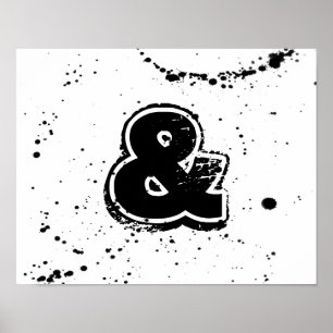 modern chic poster ampersand i svartvitt