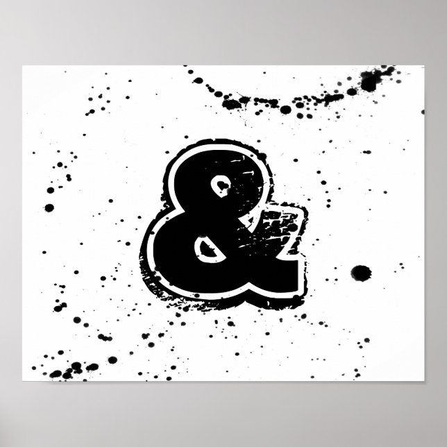 modern chic poster ampersand i svartvitt (Framsidan)
