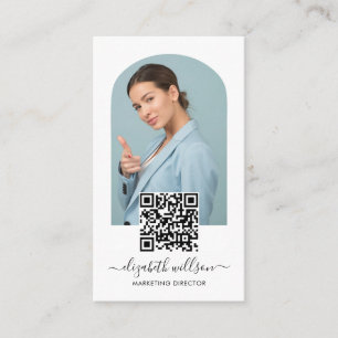 Modern Chic Professionell Arch Ram Photo QR-kod Visitkort