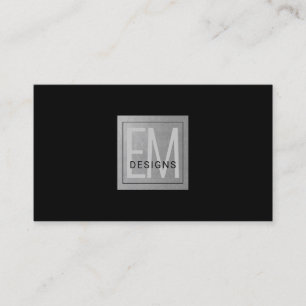 Modern Chic Professionell Black & Silver Visitkort