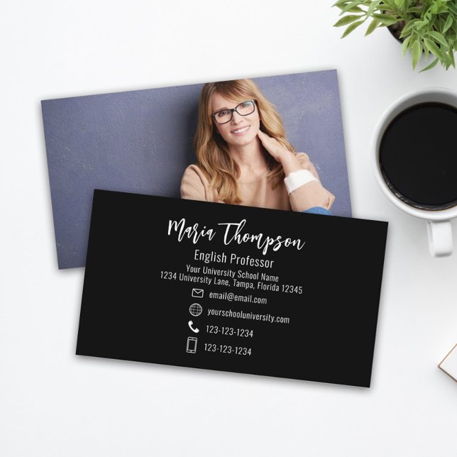 Modern Chic Professionell QR Code Social Media Visitkort (Skapare uppladdad)
