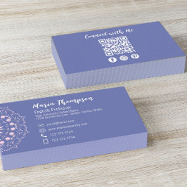 Modern Chic Professionell Social Media QR-Rosa för Visitkort