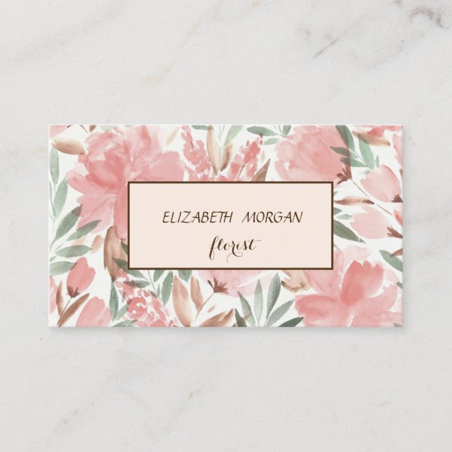 Modern Chic Ram Floral Visitkort (Framsida)