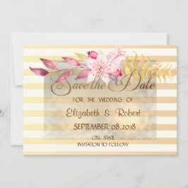 Modern Chic Randiga Blommor Spara Datumet
