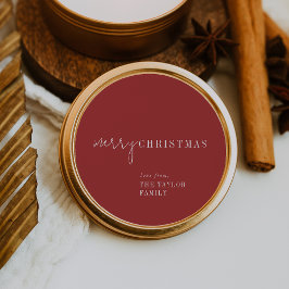 Modern Chic | Red God jul Helgdag Gift Runt Klistermärke