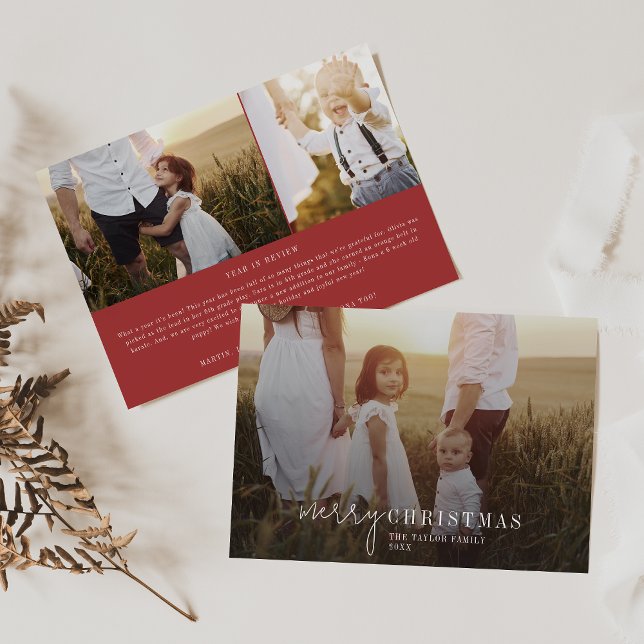 Modern Chic | Red Photo Overlay-julnyheter Julkort (Skapare uppladdad)