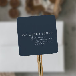 Modern Chic | RETURADRESSEN GOD JUL Fyrkantigt Klistermärke