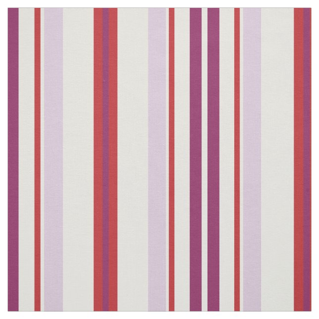 Modern chic röd och lila rand tyg (Provkarta)