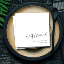 Modern Chic Romantisk Skript Nyss Gift Bröllop