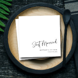 Modern Chic Romantisk Skript Nyss Gift Bröllop Pappersservett