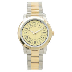 Modern Chic romerska siffror herr tvåtons- Armbandsur