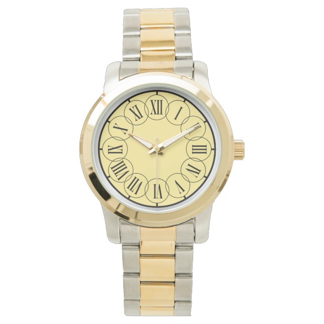 Modern Chic romerska siffror herr tvåtons- Armbandsur (Framsida)