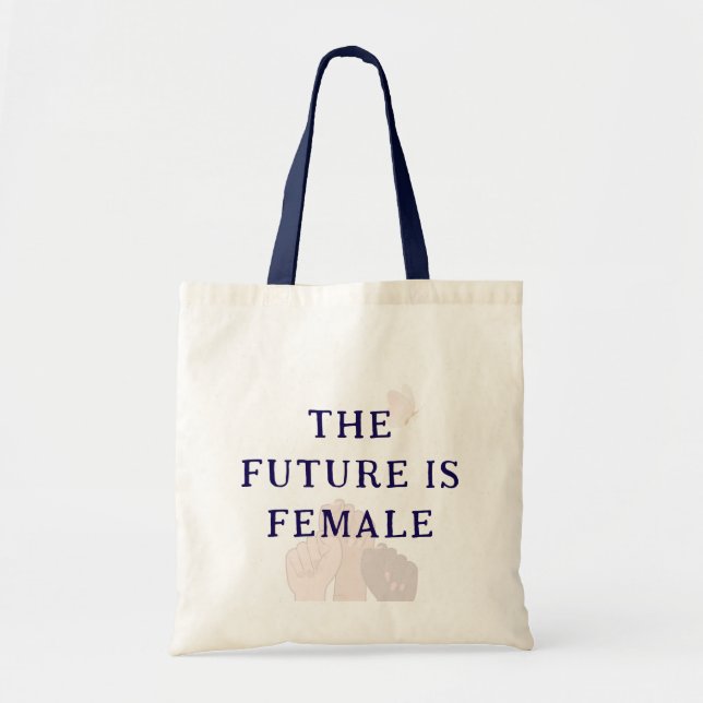 Modern Chic Rosa Akvarell Framtiden Är Kvinnlig Tygkasse (Framsidan)