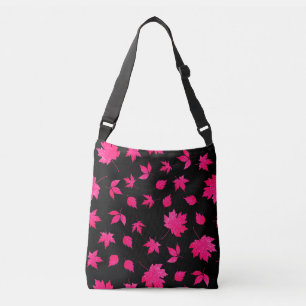 Modern Chic Rosa Glitter Maple Löv Mönster Axelväska