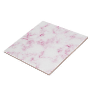 Modern Chic Rosa och vit marmor Struktur Kakelplatta