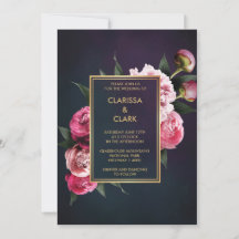 Modern Chic Rosa Peony Romantic Guld Bröllop