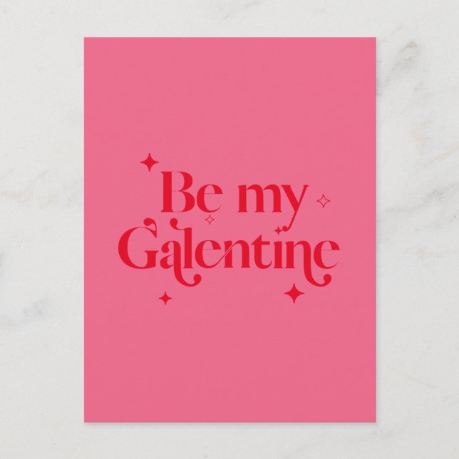 Modern Chic Rosa Red Gnistra Friend Galentine Helg Vykort (Framsida)