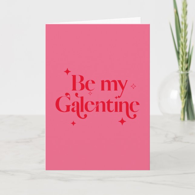 Modern Chic Rosa Red Gnistra Friend Galentine Helgkort (Framsida)