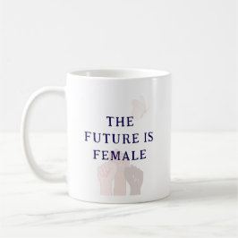 Modern Chic Rosa Vattenfärg Framtiden Är Kvinnlig Kaffemugg