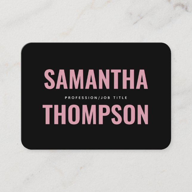 Modern Chic Rosa & vit Professionell Visitkort (Framsida)