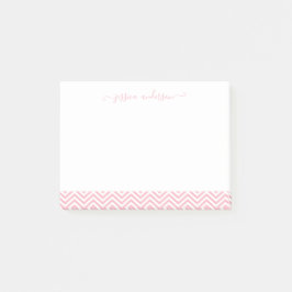 Modern Chic  Rosa White Chevron Girly-skript Post-it Block