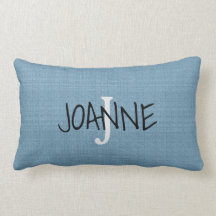 Modern Chic Rustic Blue Monogram namn faux burlap