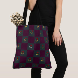 Modern chic rutig med blomma  tygkasse