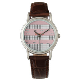 Modern Chic Rutiga Svarta och Vita Damklocka Armbandsur