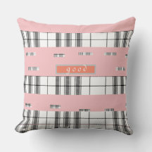 Modern Chic Rutigt Rosa Kuddvar