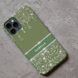 Modern Chic Sage Grönt Glitter Gnistra Diamond