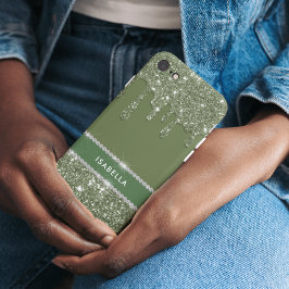 Modern Chic Sage Grönt Glitter Gnistra Diamond