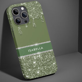 Modern Chic Sage Grönt Glitter Gnistra Diamond