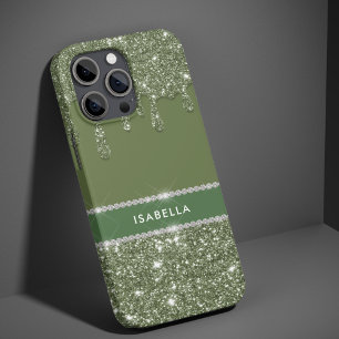 Modern Chic Sage Grönt Glitter Gnistra Diamond