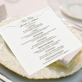 Modern Chic Sage Grönt Guld Roligt Facts Bröllop C Pappersservett