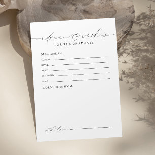Modern Chic Script Examenstips & önskningar Rådkort