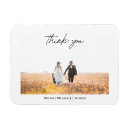 Modern Chic Script Handstil Bröllopsfoto Magnet