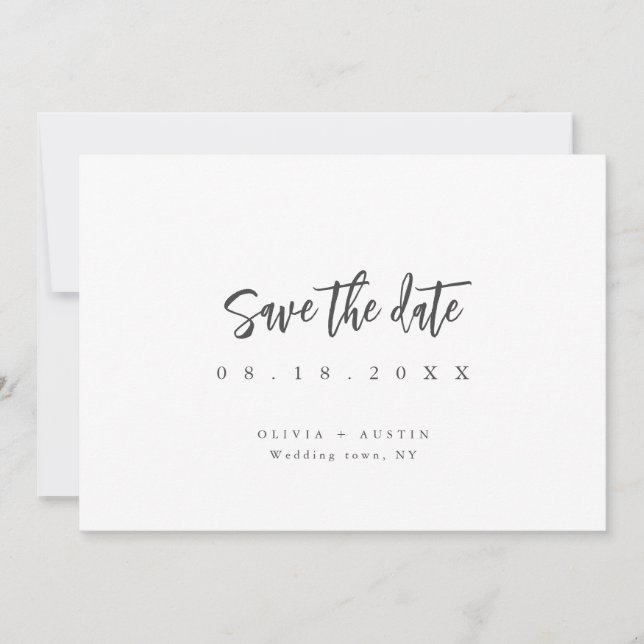 Modern Chic Script Minimalist Rädda Datum Spara Datumet (Framsida)