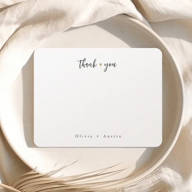 Modern Chic Script-minimalistisk Tack Anteckningskort (Modern Chic Script Minimalist Thank You Note Card)