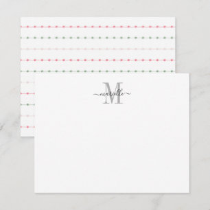 Modern Chic Script Monogram Anteckningskort