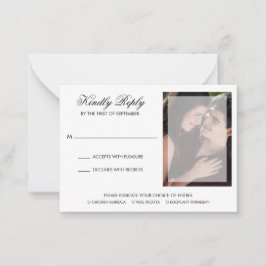 Modern Chic Script Photo Bröllop Mini OSA kort
