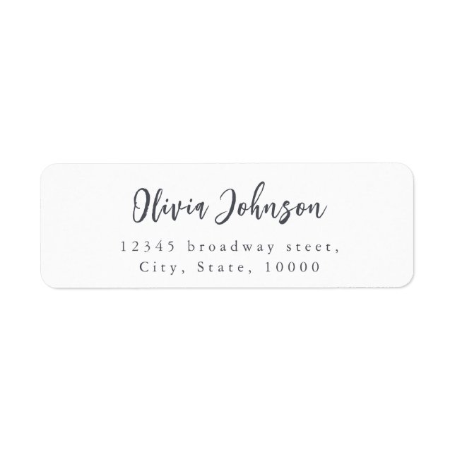 Modern Chic Script-Returadress med minimalistisk  Returadress Etikett (Framsidan)