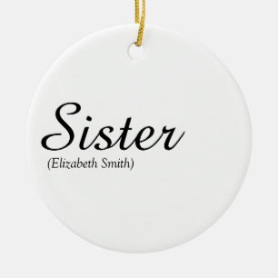 Modern Chic Script Världens Bästa Syster Definitio Julgransprydnad Keramik