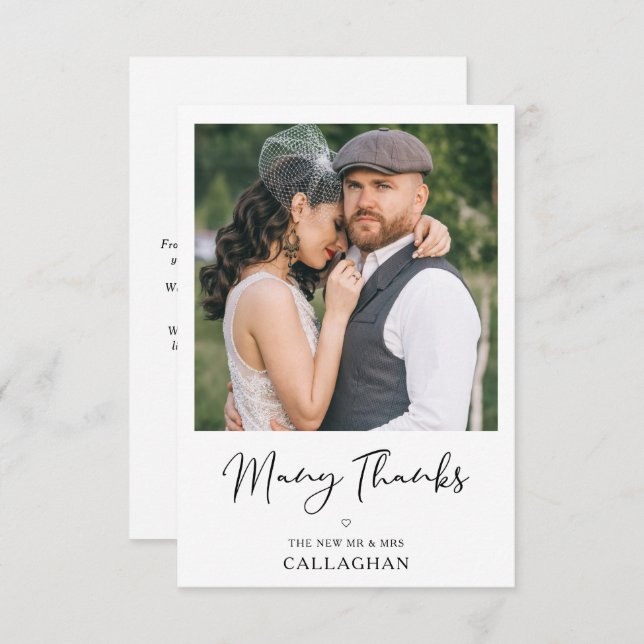 Modern Chic Script Vintage effect Couple Wedding (Fram/baksida)
