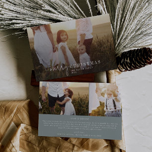 Modern Chic Seafoam Photo Overlay-julnyheter Julkort