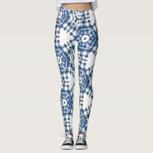 Modern Chic Shobori Blue Tie Dye Mönster Leggings
