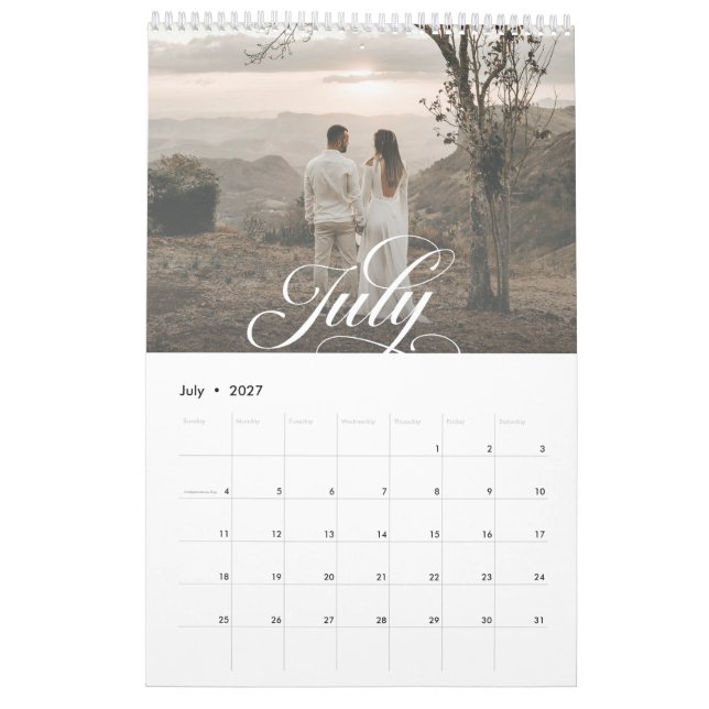 Modern Chic Skapa Ditt Eget Foto Nygifta Skript Kalender (Jul 2027)