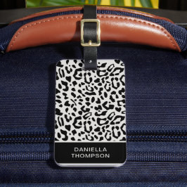 Modern Chic Snö Leopard Skriv ut Mönster Travel Bagagebricka