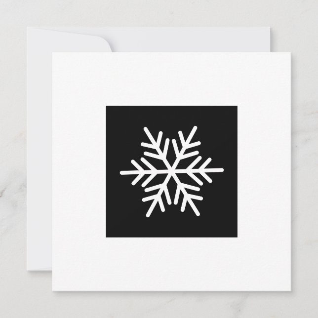 Modern Chic snöflake på Svarta vita Gräns Julkort (Framsida)
