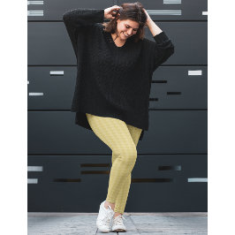 Modern Chic Snyggt Guld Triangle Mönster Mode Leggings