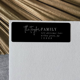 Modern Chic | Svart familjs returadressetikett Returadress Etikett